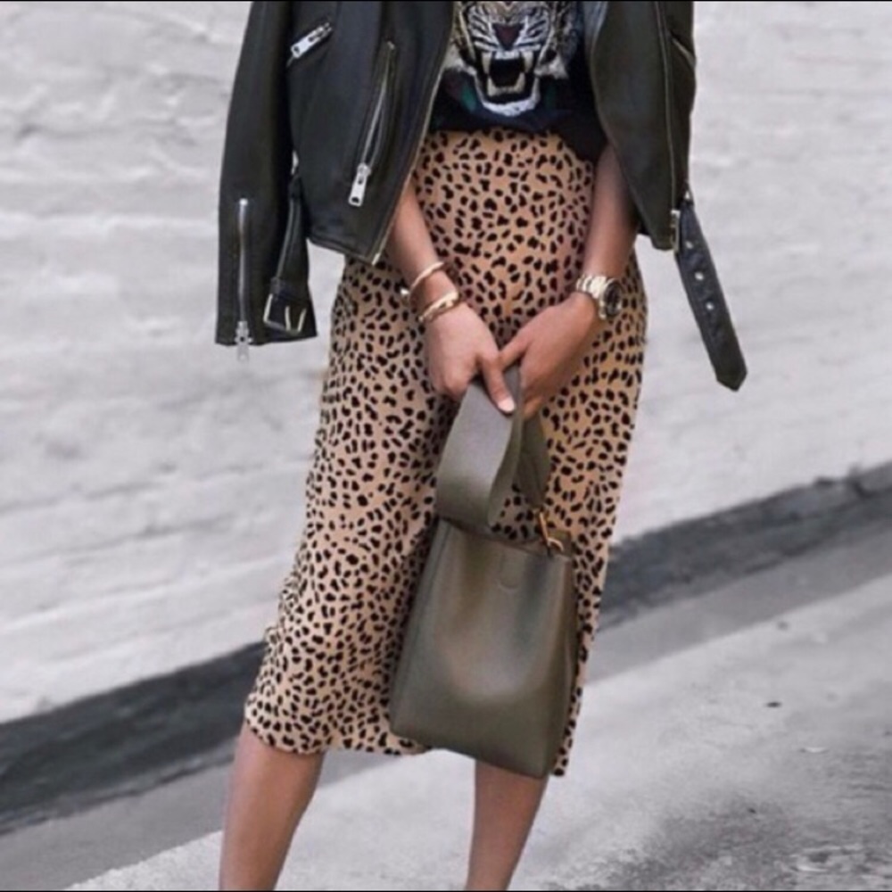RACHEL ZOE | Leopard Print Midi Flare Skirt